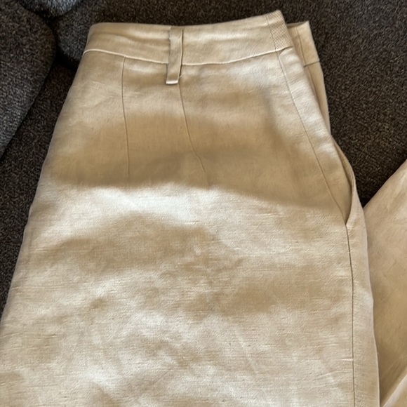 Ellen Tracy Linen Blend High Waist Pleated Straight Leg Trouser Pants Size 10 - Picture 11 of 11